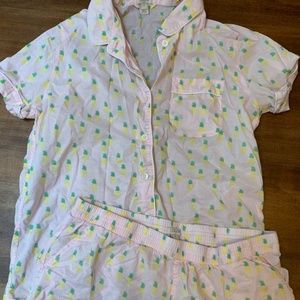 JCrew pink pineapple pjs
